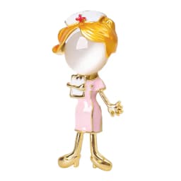 Cute White Nurse Brooch Lovely Doctor Hospital Medical Stethoscope Badge Lapel Pins Brooches Jewelry Accessory Holiday Gift