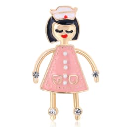 Cute White Nurse Brooch Lovely Doctor Hospital Medical Stethoscope Badge Lapel Pins Brooches Jewelry Accessory Holiday Gift