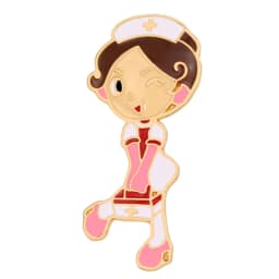 Cute White Nurse Brooch Lovely Doctor Hospital Medical Stethoscope Badge Lapel Pins Brooches Jewelry Accessory Holiday Gift