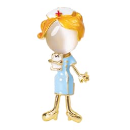 Cute White Nurse Brooch Lovely Doctor Hospital Medical Stethoscope Badge Lapel Pins Brooches Jewelry Accessory Holiday Gift