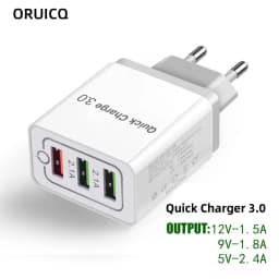 Fast 3 USB Charger Quick Charge 3.0 Fast USB Wall Charger Portable Mobile Charger QC 3.0 Adapter for Xiaomi iPhone X EU US Plug
