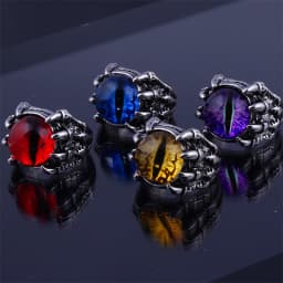 4 Style Fashion Creative Evil Eye Rings for Men Women Personality Male Punk Ring Jewelry Men's Bar Night Club Accessories Gifts