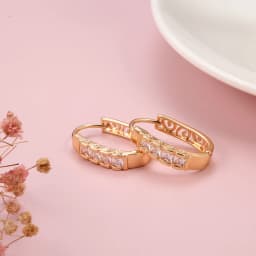 Kinel New Fashion Natural Zircon Hoop Earrings Women 585 Rose Gold Hollow Flower Drop Earrings Fine Wedding Party Jewelry