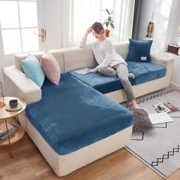 Elastic Velvet Sofa Seat Cushion Covers for Living Room Cushion Chaise Longue Luxury Corner L Shape Furniture Sofa Slipcovers