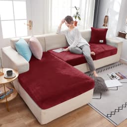 Elastic Velvet Sofa Seat Cushion Covers for Living Room Cushion Chaise Longue Luxury Corner L Shape Furniture Sofa Slipcovers