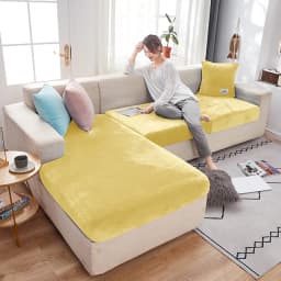 Elastic Velvet Sofa Seat Cushion Covers for Living Room Cushion Chaise Longue Luxury Corner L Shape Furniture Sofa Slipcovers