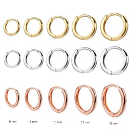 Single Minimal Gold Color Tiny Cartilage Hoop Earrings Glossy Earring Piercing Accessory Trendy Small Huggie Women Hoops For Men