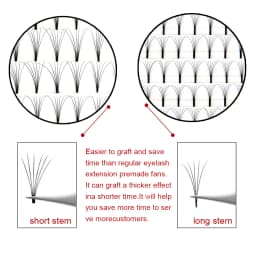 Abonnie Wide Premade Fan Lash Extensions Volume Fans Lashes 3d/4d/5d/6d Long Stem Volume Fan Professional Eyelashes Extensions