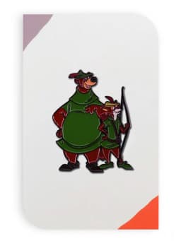 Huge Warrior Little John and Robbin Hood Enamel Pin Classic Cartoon Fox Bear Badge Backpack Decoration Jewelry