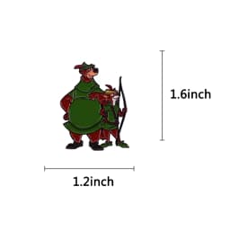 Huge Warrior Little John and Robbin Hood Enamel Pin Classic Cartoon Fox Bear Badge Backpack Decoration Jewelry