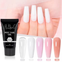 AWStorG Hema Free Poly Nail Gel 30ML Acrylic Gel Finger Extension Transparent Nail Art Extension Quick Building Soak Off UV