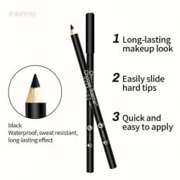 1-20Pcs Waterproof Eyeliner Pencil Long-Lasting High Pigmented Black Wooden Eyeliner Eyebrow Pen Hard Refill Smooth Eyes Makeup