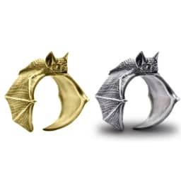 Vintage Punk Ancient Silver Bat Ring Personalized Popular Men and Women Fashion Jewellery Animal Rings Adjustable Opening