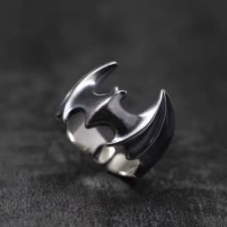 Vintage Punk Ancient Silver Bat Ring Personalized Popular Men and Women Fashion Jewellery Animal Rings Adjustable Opening