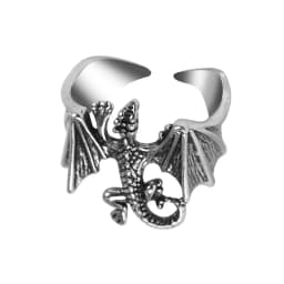 Vintage Punk Ancient Silver Bat Ring Personalized Popular Men and Women Fashion Jewellery Animal Rings Adjustable Opening