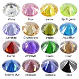 5A Qaulity 1.0~3.0mm Various 20 Colors Loose Cubic Zirconia Stones Round Brilliant Cut Loose CZ Synthetic Gem For Woman Jewelry
