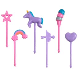 4/6/8/10PCS Unicorn Mini Food Fruit Fork Set Kid Cute Bento Box Decor Dessert Forks Cartoon Toothpick Cake Dessert Party Supply
