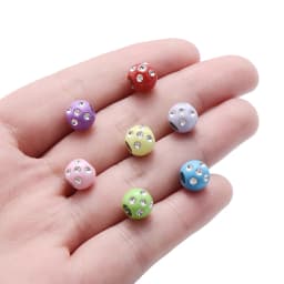 IYOE 50pcs 7x8mm Mix Acrylic Shiny Beads Crystal Big Hole Spacer Beads For Making Bracelet Necklace DIY Jewelry Findings