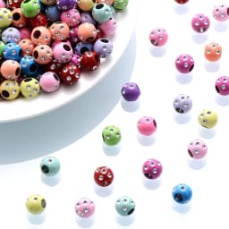 IYOE 50pcs 7x8mm Mix Acrylic Shiny Beads Crystal Big Hole Spacer Beads For Making Bracelet Necklace DIY Jewelry Findings