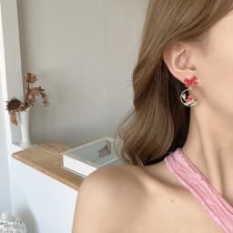Cute Alice In Wonderland Drop Earrings Fairy Tale Asymmetric Enamel Bow Round Princess Mermaid Earrings for Women