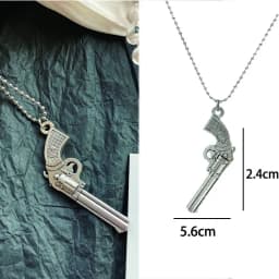 Vintage Design Gun Revolver Pendant Necklace Fashion Retro Geometric Charms Choker Jewelry Party Gift For Women Men