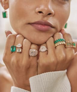 Geometric Square Rectangle Tear Drop Colorful CZ Ring Open Adjusted Multi Colors Women Finger Jewelry