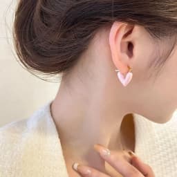 2025 New Design French Romantic Flowing Enamel Heart Pendant Earrings For Women‘s Sweet Romantic Jewelry Fashion Accessories