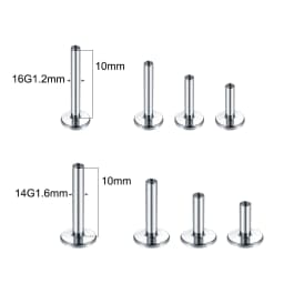 10Pcs/50Pcs G23 Titanium Labret Barbell Parts for Lip Piercing Earring Stud Internally Threaded Piercing Replacement Accessories