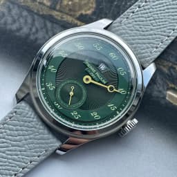 Spot goods NEW Pierre Paulin Jumping Hour Men Watch Salmon Dial Automatic St17 Mechanical Watch Vintage Bonklip bracelet