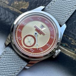 Spot goods NEW Pierre Paulin Jumping Hour Men Watch Salmon Dial Automatic St17 Mechanical Watch Vintage Bonklip bracelet