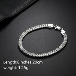 Fashion Original Brand 925 Stamped Silver Color Man 6MM Geometric Chain Bracelets Neckalces for Women Party Wedding Jewelry Sets