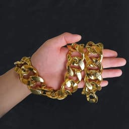 Hip Hop Gold Color Big Acrylic Chunky Chain Necklace For Men Punk Oversized Large Plastic Link Chain Men's Jewelry
