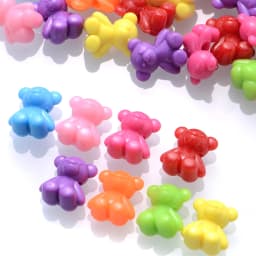 30pcs/Lot Mix Color Cute Bear Shape Acrylic Beads 18x15.5mm Loose Spacer Beads For Jewelry Making Accessories DIY Ornament