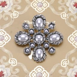 Baroque Vintage Cross Pearl Rhinestone Brooches Pins For Women Lady Luxury Exquitsite Badges Retro Wedding Party Corsage Brooch