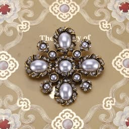 Baroque Vintage Cross Pearl Rhinestone Brooches Pins For Women Lady Luxury Exquitsite Badges Retro Wedding Party Corsage Brooch