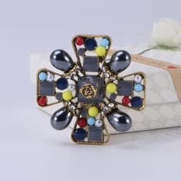 Baroque Vintage Cross Pearl Rhinestone Brooches Pins For Women Lady Luxury Exquitsite Badges Retro Wedding Party Corsage Brooch