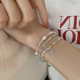 Minar 2026 Summer Colorful Crystal Irregular Pearl Beaded Bracelet for Women Silver Color Beads Coin Elastic Charm Bracelets