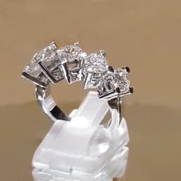 Huitan Brilliant 5 Round Cubic Zirconia Design Women's Rings for Engagement Wedding Luxury Silver Color Band New Trendy Jewelry