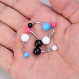 5Pcs/lot Candy Colors Acrylic Belly Button Rings for Women 316L Stainless Steel Bar Belly Navel Sexy Piercings Body Jewelry 14G