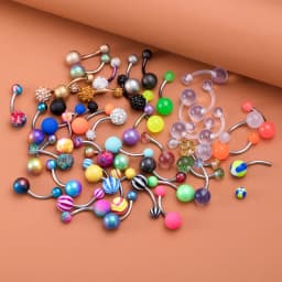 5Pcs/lot Candy Colors Acrylic Belly Button Rings for Women 316L Stainless Steel Bar Belly Navel Sexy Piercings Body Jewelry 14G