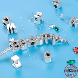 Fit Qikaola Bracelets Charms Plata De Ley 925 Silver 26 Alphabet Letters Charms Beads For Women Fine DIY Birthday Jewelry Gifts