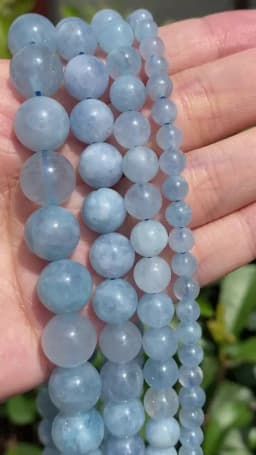 6-12mm Real Natural Aquamarine Stone Beads Loose Spacer Beads for Jewelry Making Diy Bracelet Necklace Handmade Accessories 15''