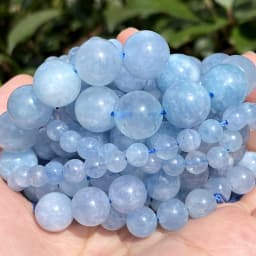 6-12mm Real Natural Aquamarine Stone Beads Loose Spacer Beads for Jewelry Making Diy Bracelet Necklace Handmade Accessories 15''