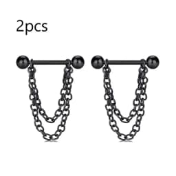 1 Pair Stainless Steel Punk Nipple Piercing for Women 14G Black Rose Flower Heart Nippie Ring Sexy Body Piercing Jewelry