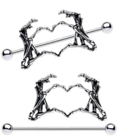 1 Pair Stainless Steel Punk Nipple Piercing for Women 14G Black Rose Flower Heart Nippie Ring Sexy Body Piercing Jewelry