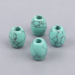 1pcs Natural Stone Turquoise Wood Jasper Opal 16x18mm Big Hole Oval Shape Loose Beads For Crafts DIY Jewelry Making Necklace