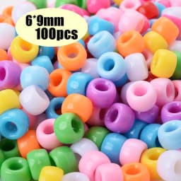 Colorful Pony Beads Fashion Big Hole Beads Kids DIY Bracelet Necklace Making HandCrafts Girls Hair Beads Wholesale