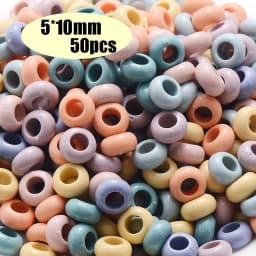 Colorful Pony Beads Fashion Big Hole Beads Kids DIY Bracelet Necklace Making HandCrafts Girls Hair Beads Wholesale