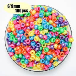 Colorful Pony Beads Fashion Big Hole Beads Kids DIY Bracelet Necklace Making HandCrafts Girls Hair Beads Wholesale