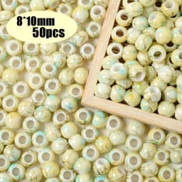 Colorful Pony Beads Fashion Big Hole Beads Kids DIY Bracelet Necklace Making HandCrafts Girls Hair Beads Wholesale